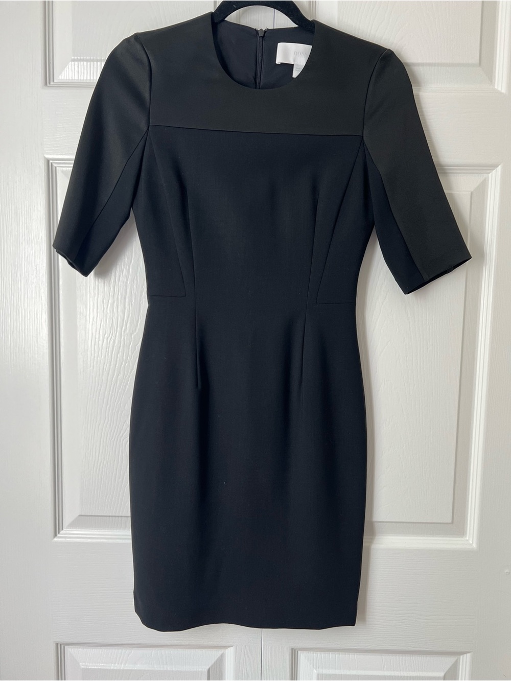 NWOT Hugo Boss Classic Black Sheath Dress - Women's Professional Dress